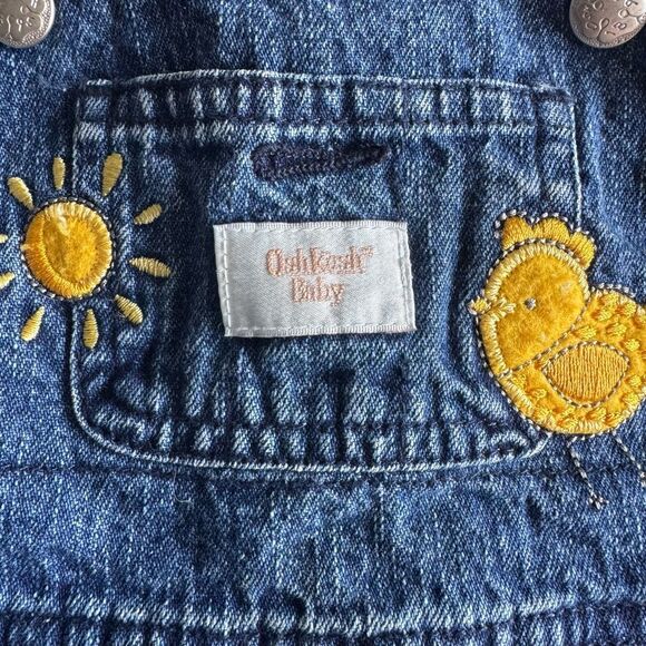 Vintage Oshkosh Baby Denim Embroidered Jumper Dress - Picture 3 of 7